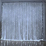 Електрична гірлянда новорічна Multi Function 2х2 м водоспад штора завіса зорепад LED біле холодне світло, фото 2