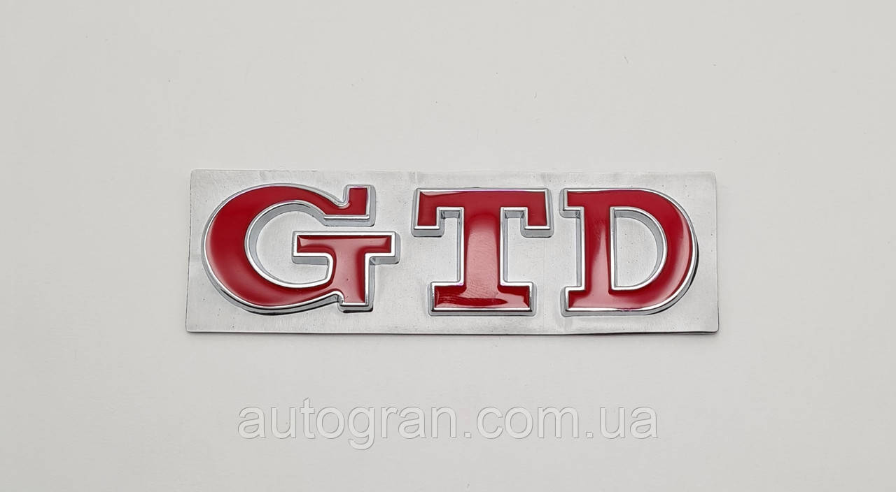Емблема кузова VW Volkswagen GTD червона