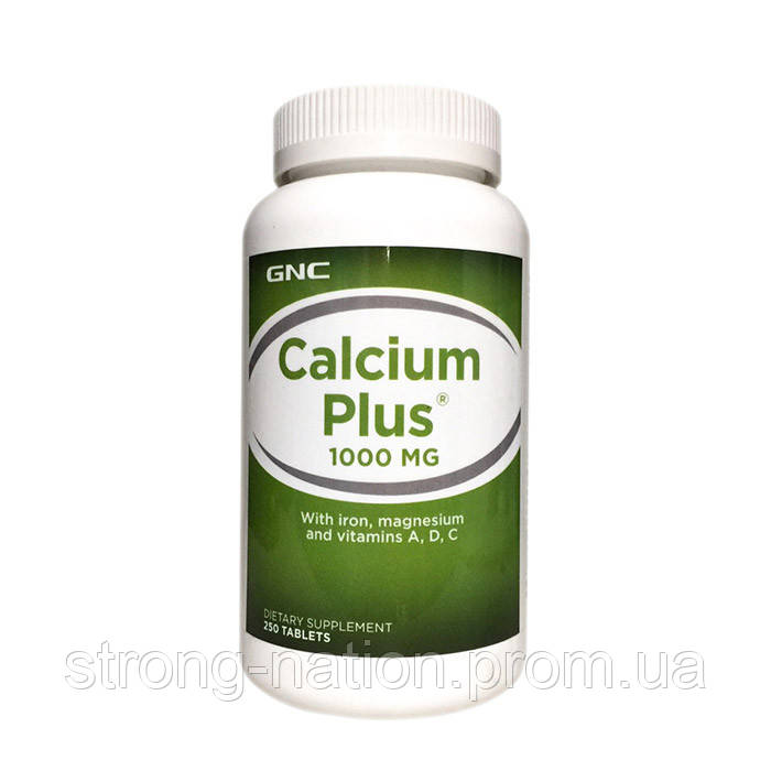 Calcium Plus 1000 mg, GNC, 250 капсул