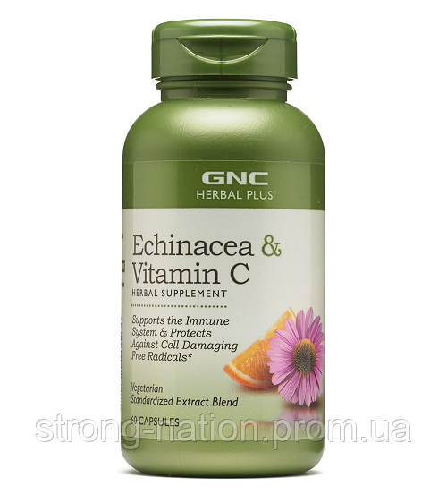 ECHINACEA PLUS C | 60 caps, Echinacea & Vitamin C, GNC,