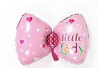 Фольгированный шар розовый "Little Lady".Размер 55*40 см.