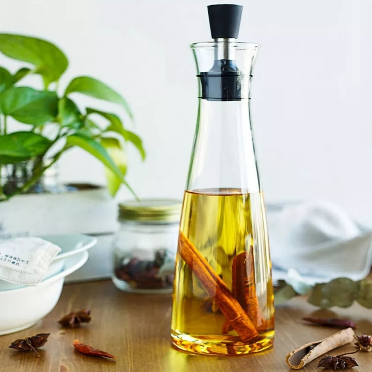 Скляна ємність-пляшка для олії з дозатором 500 мл, фото 1