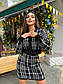 В'язаний спідничний костюм в принт гусяча лапка з коротким кардіганом (р. 42-46) 9KO2175, фото 6