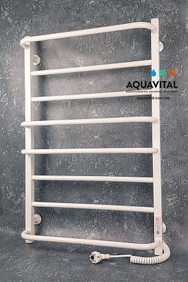 Рушникосушка електрична біла Flyme White EF 800R, терморегулятор і таймер (праве підключення)