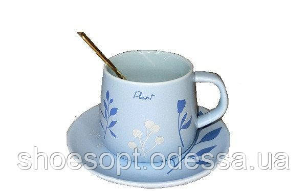 Чашка з блюдцем Квіти, фото 1