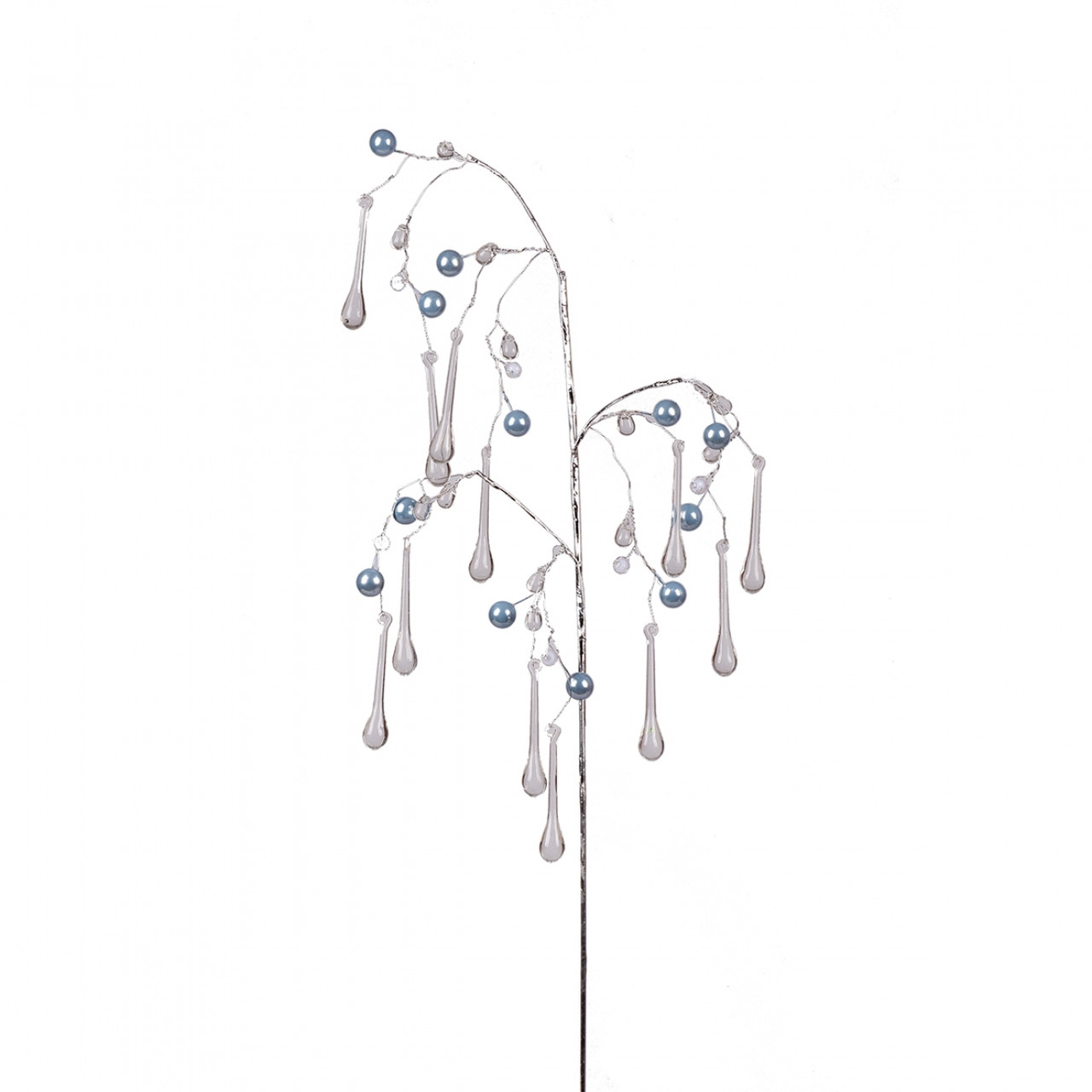 Гілка декоративна Yes! Fun Кристали-краплі, Бусини сірі, 60 см