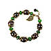 КАПРИЗ, гранат, смарагдовий кварц. Браслет із натурального каменю, фото 2