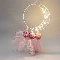Декоративная новогодняя подвеска "Ловец снов" с подсветкой 48х16х2 см