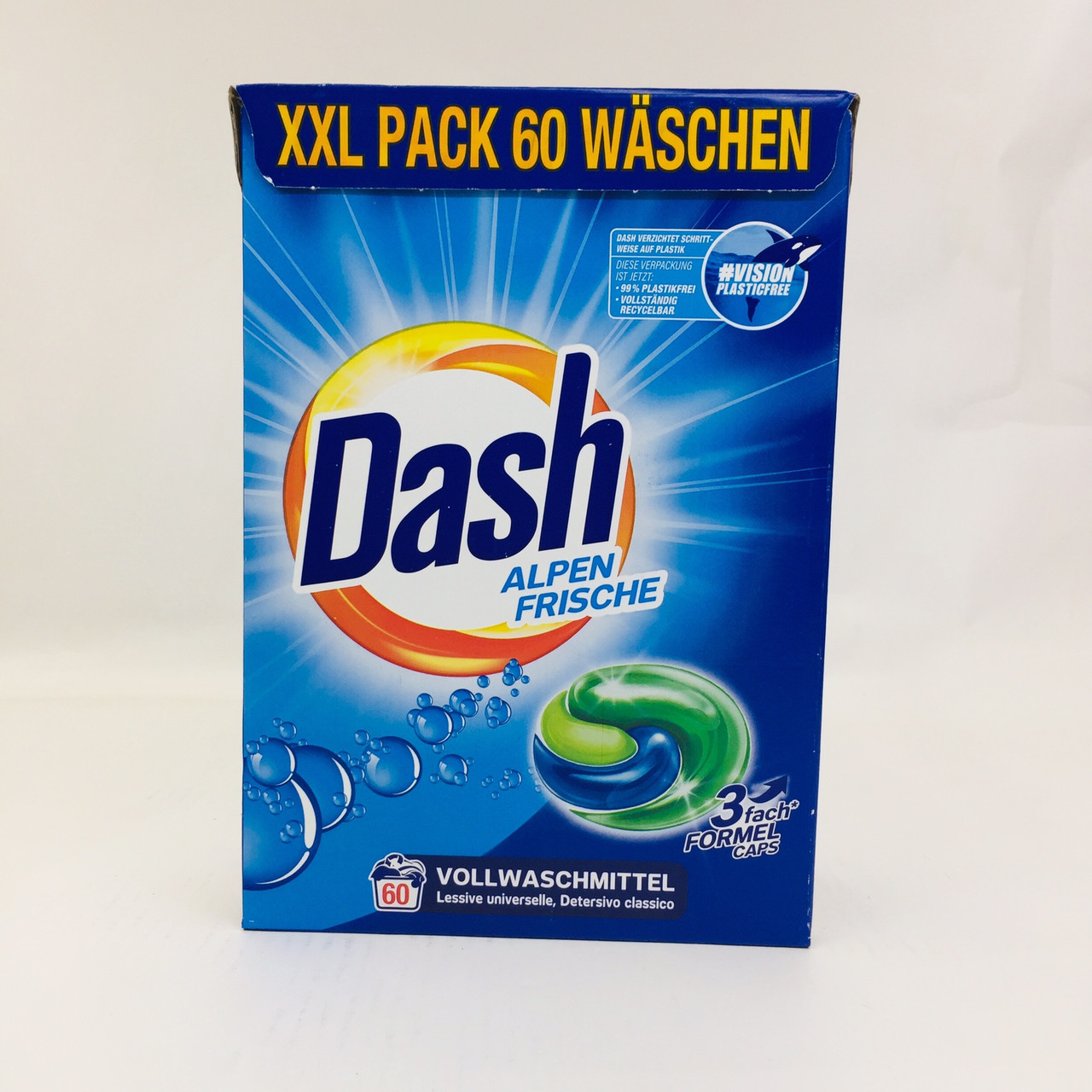 Капсули для білої білизни Dash® Alpen Freshness 3 в 1 Економічна упаковка XXL Німеччина 60 капсул