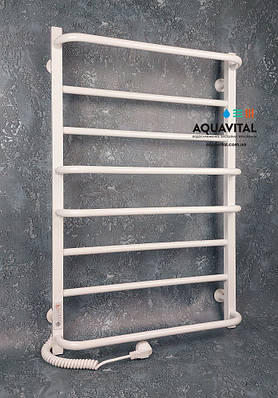 Рушникосушка електрична біла Flyme White EF 800L, терморегулятор і таймер (ліве підключення)