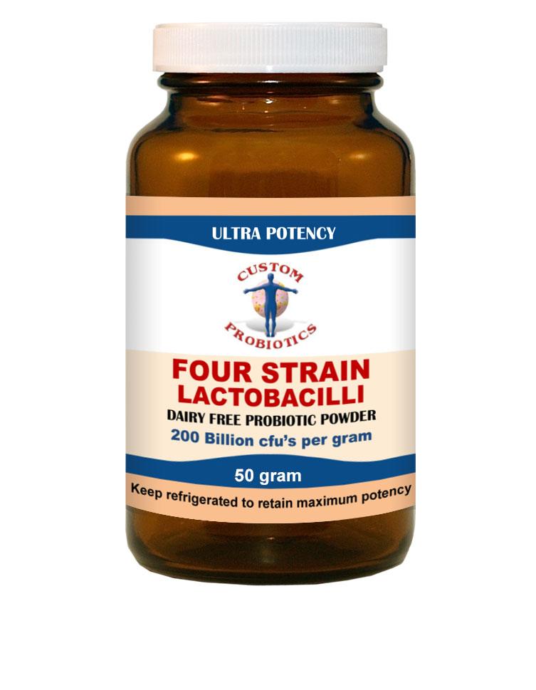 Custom probiotics Four Strain Lactobacilli / 4 штами Лактобактерій 260 млрд КУО 50 г