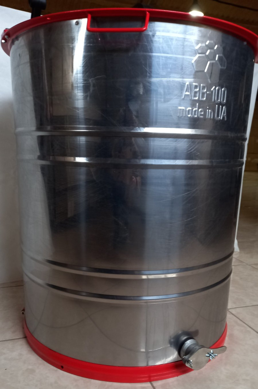 Медогонка 3-х рам поворотня н/ж AISI 430, кран н/ж, фото 1