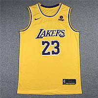 Желтая Мужская майка баскетбольная Джеймс Леброн 23 Nike Lebron James Los Angeles Lakers NBA