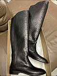 Жокейські чорні чоботи з натурального пітона, фото 2