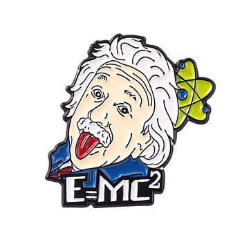 "Альберт Ейнштейн E=mc2" значок (пін) металевий