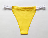Жіночі одноразові стрінги з рюшками великого розміру жовтого кольору L, фото 2