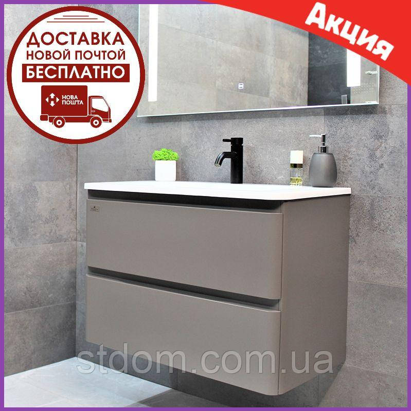 Подвесная Тумба с Раковиной 100 См Rexon Camelia Dark Grey для Ванной ...