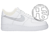 Женские кроссовки Nike Air Force 1 Low 3M Static Reflective White Wolf Grey (с мехом) ALL04979