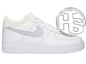 Жіночі кросівки Nike Air Force 1 Low 3M Static Reflective White Wolf Grey (с мехом) ALL04979