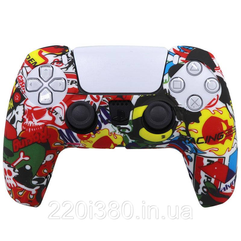 Силіконовий чохол для джойстика PS5 Dualsense графіті Racing (HS-PS5315C)