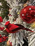 Ялинкова іграшка пташка красна на кліпсі 8,5 cm Goodwill (ціна за 1 штуку), фото 10
