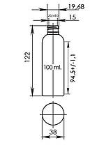 100 - 107 мл прозорий флакон Круглий ПЕТ тара з металевою алюмінієвою кришкою 20мм, фото 4