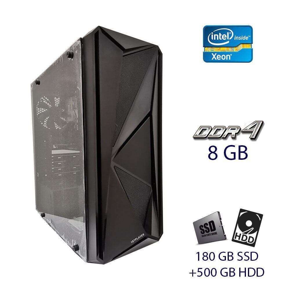 Сервер Fujitsu Tower / Intel Xeon E3-1225 v5 (4 ядра по 3.3 - 3.7 GHz) / 8 GB DDR4 / 180 GB SSD+500 GB HDD /