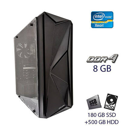 Сервер Fujitsu Tower / Intel Xeon E3-1225 v5 (4 ядра по 3.3 - 3.7 GHz) / 8 GB DDR4 / 180 GB SSD+500 GB HDD /, фото 1
