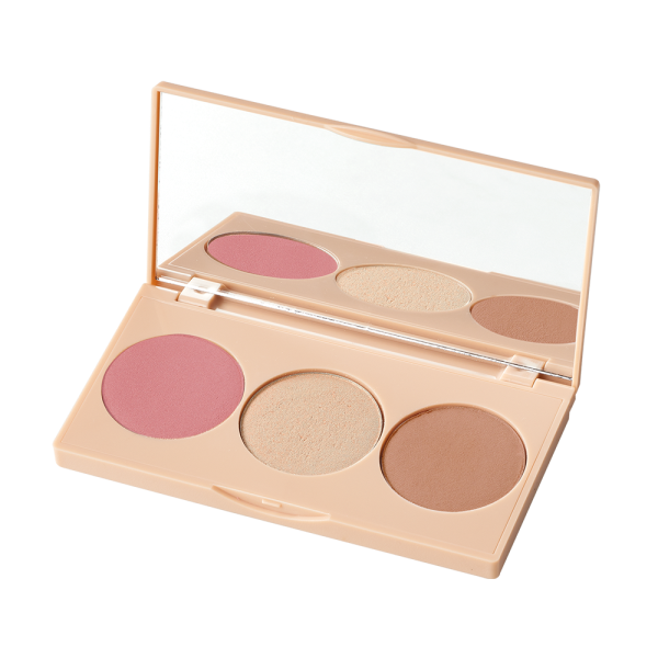 Палітра для обличчя 3 в 1, палітра рум'яна + контуринг + хайлайтер, Make Up Farmasi, 15 г