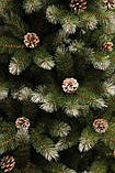 Ялинка 155 см, Pittsburgh, LED 112 ламп, зелена з ефектом покриття інієм та шишкам, фото 2