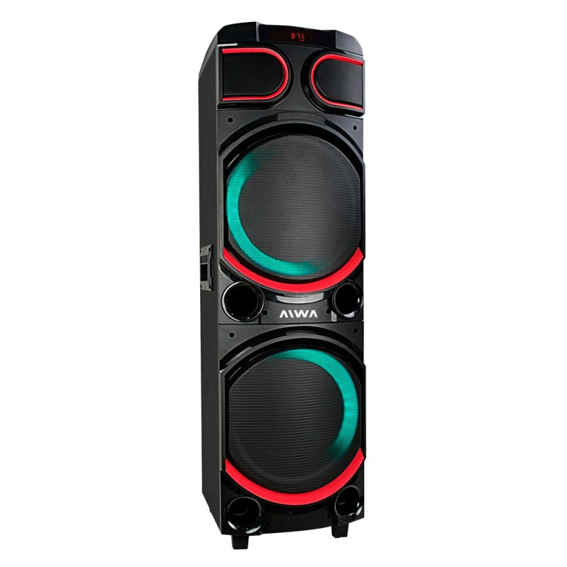 Колонка з акумулятором Aiwa T2010/2x10"/2x110W/ пульт/мікрофон/BT/SD+USB+FM/LED, фото 1