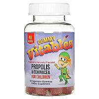 Vitables, Прополис и Эхинацея для детей, без желатина, со вкусом малины, 60 вегетарианских жевательных конфет