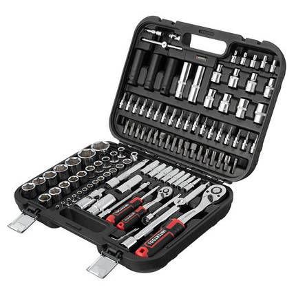 Набір інструментів 1/2 "& 1/4" 111 од., Cr-V INTERTOOL ET-8111, фото 1