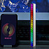Еквалайзер світлодіодний RGB з вбудованим акумулятором Підсвічування для ноутбука Світломузика Сріблястий, фото 7