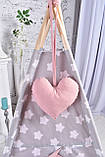 Вігвам Для Дівчинки пудровий (Повний набір) з м'яким килимком, підвіска сердечко в подарунок, фото 8