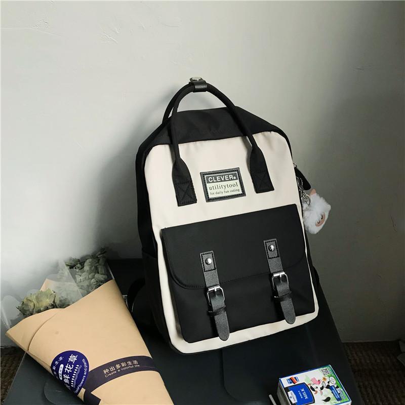 Сумка рюкзак для девочки подростка школьный стильный водонепроницаемый в стиле Канкен черный с брелком. - фото 1 - id-p1519071845