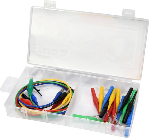 Провідники електричні з наконечниками до контрольні напругою. 0-30 V-AC/DC 20 елем. Yato YT-73079 (Польща), фото 1