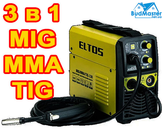 Напівавтомат Зварювальний Eltos MIG/MMA/TIG-330 (3 в 1, 330 Ампер, Верхня Завантаження Котушки)