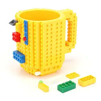 Кружка конструктор Лего (350 мл) / Чашка конструктор в стилі LEGO Жовтий