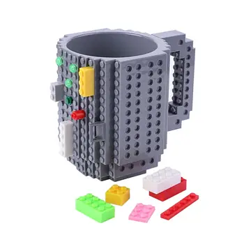 Кружка конструктор лего  (350 мл) / Чашка конструктор в стилі LEGO Сірий