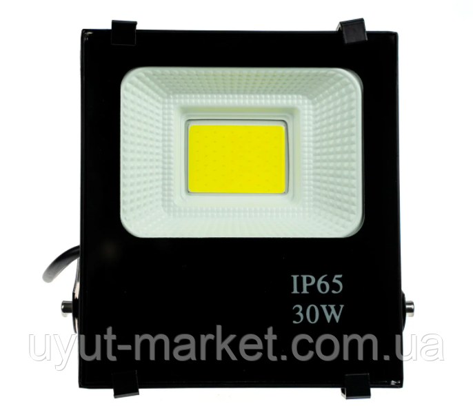 Світлодіодний прожектор 30 Вт COB 6500 К IP65 з білим відбивачем Sunlight, фото 1