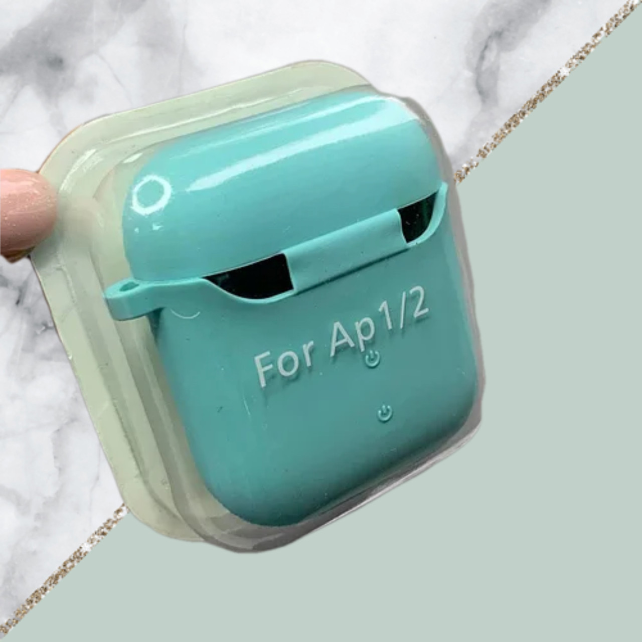 Чохол для AirPods 1/2 Silicone case Microfiber (з мікрофіброю) light blue