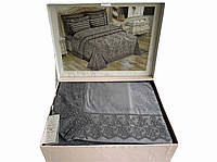 Комплект постільної білизни з покривалом Maison D'or Bernelle Antrasit бамбук 220-200 см сірий