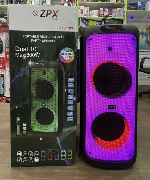 Колонка акумуляторна ZPX ZX-7789 partybox з радіомікрофоном (270W/USB/BT/FM/TWS), фото 1