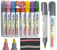 Крейдовий маркер МЕТАЛІК, 806, 8 кольорів, для гладкої поверхні (скло, кахель, кераміка, пластик)