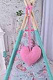 Палатка Вігвам для Дівчинки з Єдиноріжками, Підвіска сердечкота Прапорці в подарунок NEW, фото 7