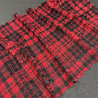 Кружево "Dreams Scotland" ( Дримс шотландка) красное с черным эластичное 27 см.