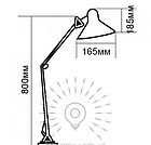 Настільна лампа на струбціні E27 LMN093 сіра, фото 3