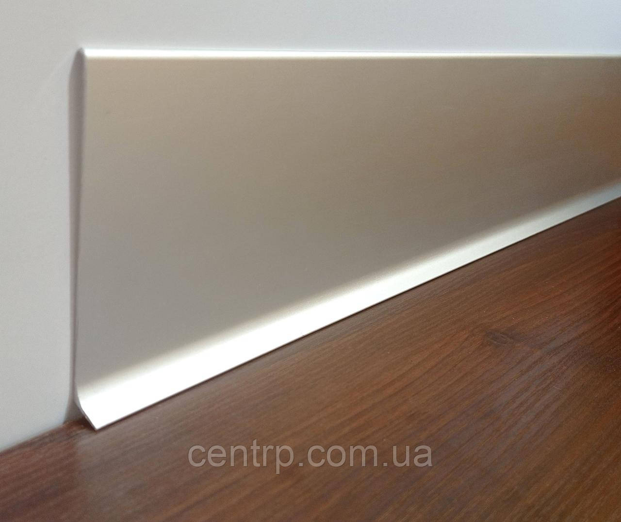 Алюмінієвий плінтус накладний BEST DEAL 3/100 Срібло матове, висота 100 мм, довжина 2,5 м