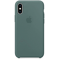 Силиконовый чехол накладка Apple Silicone Case for iPhone Xs, Pine Green (HC) (A)